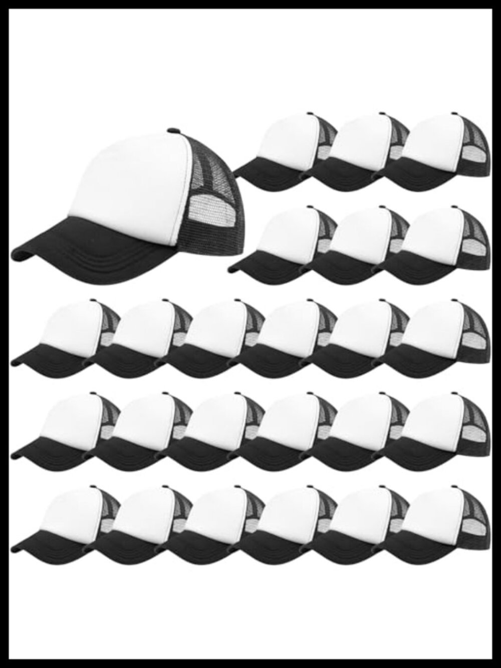 24 Pack Unisex Mesh Baseball Cap Sublimation Blank Trucker Hat Adjustable